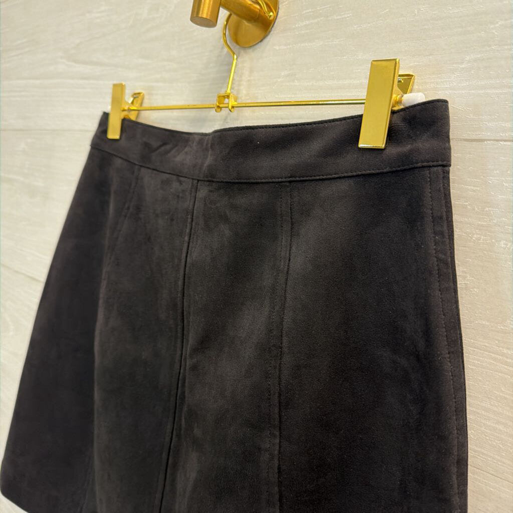 Wilfred Free Black Suede Zip Front Mini Skirt 6