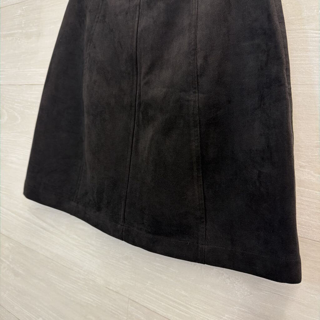 Wilfred Free Black Suede Zip Front Mini Skirt 6