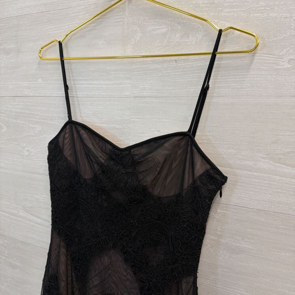 BCBG Black Lace Midi Dress 6