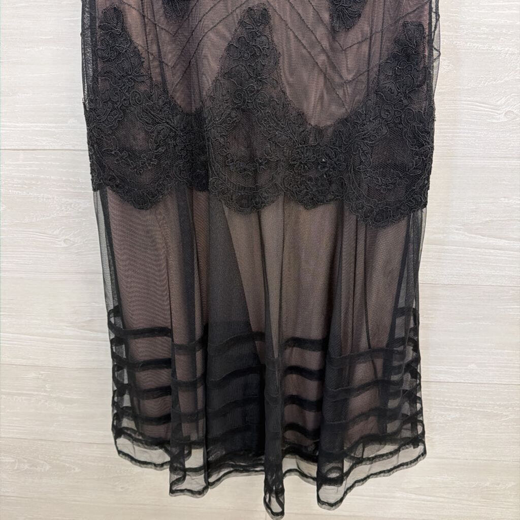 BCBG Black Lace Midi Dress 6