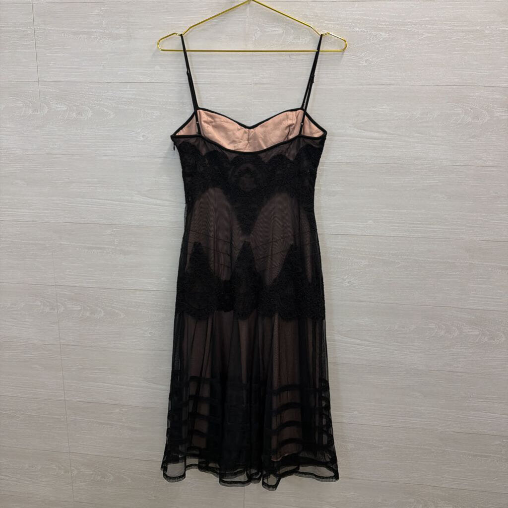 BCBG Black Lace Midi Dress 6