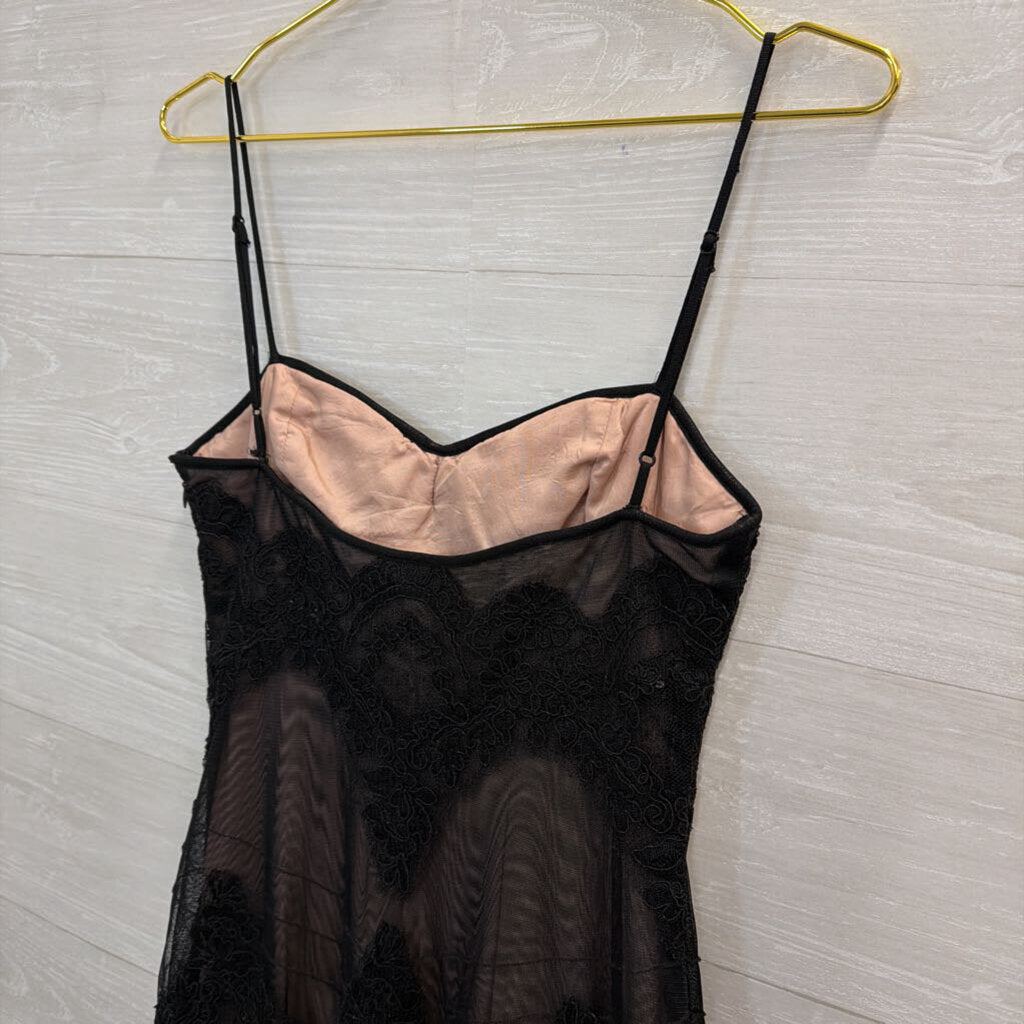 BCBG Black Lace Midi Dress 6