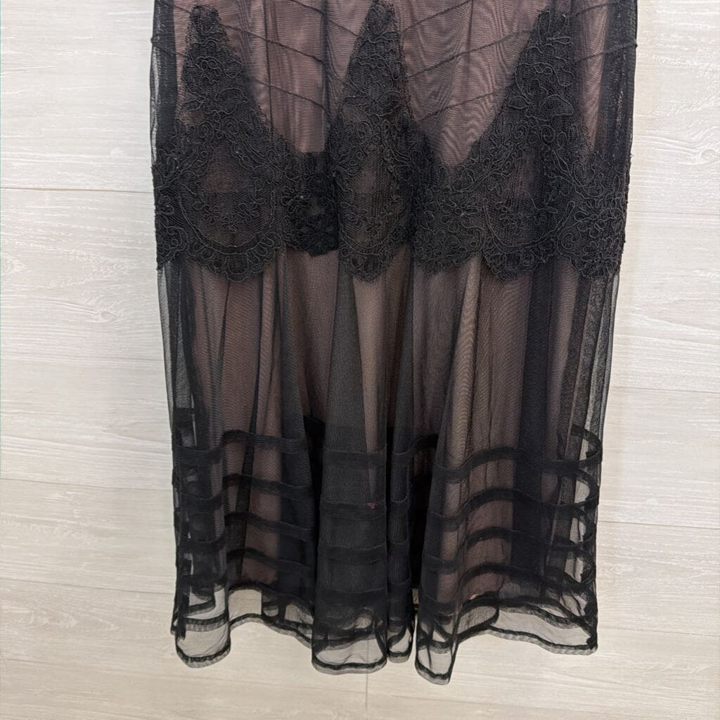 BCBG Black Lace Midi Dress 6