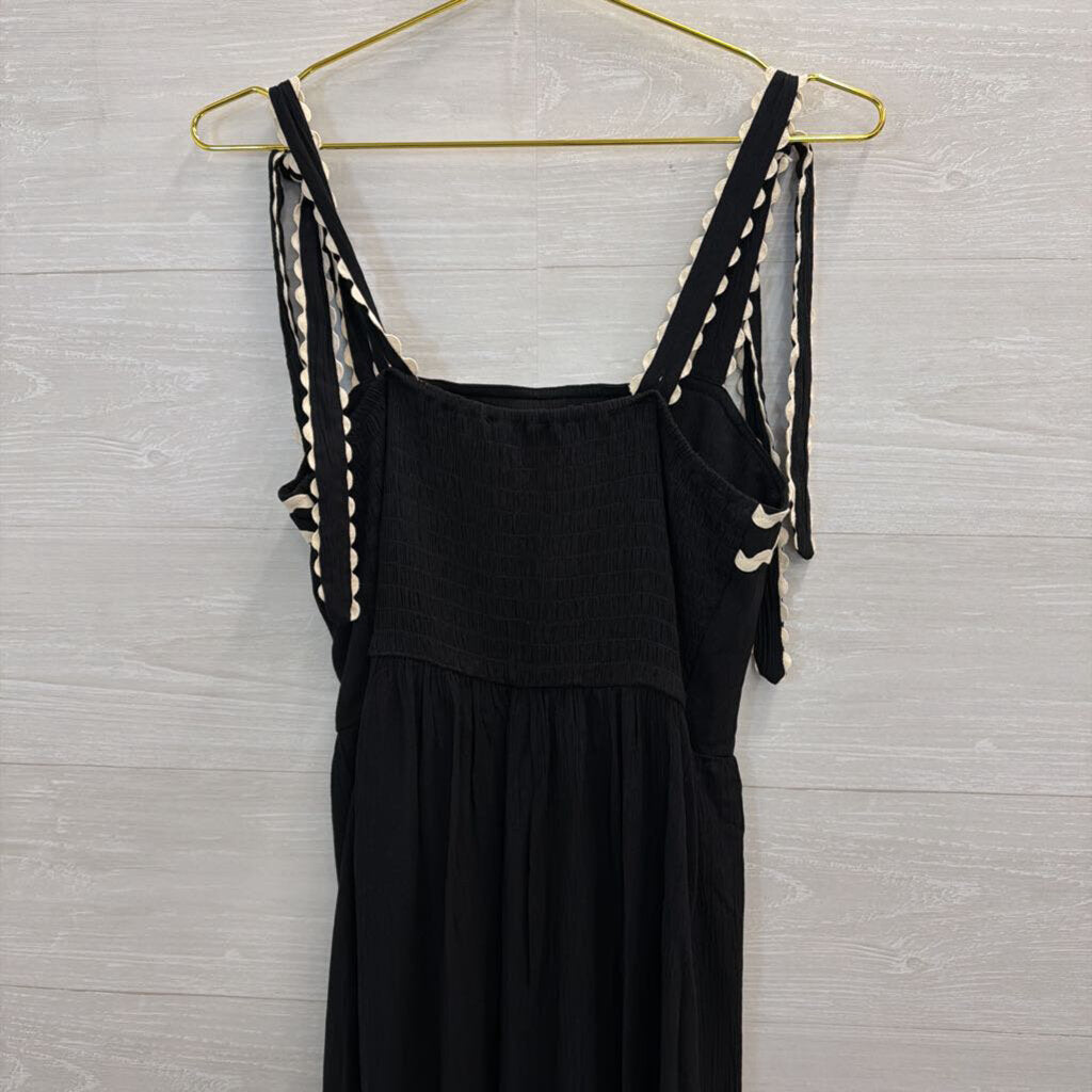 As U Wish Black/ Beige Squiggle Detail Midi Dress Medium