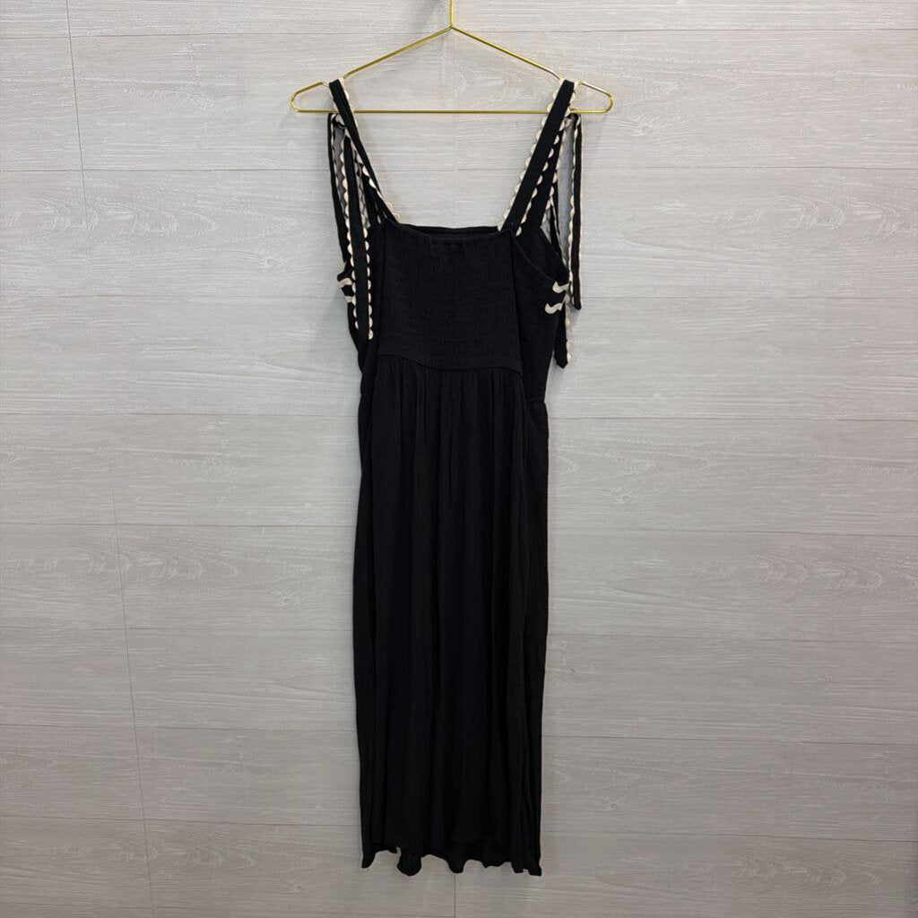 As U Wish Black/ Beige Squiggle Detail Midi Dress Medium