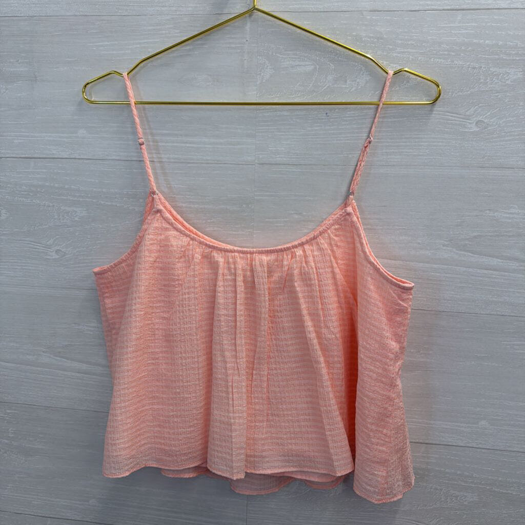 Banana Republic Pink Textured Cropped Tank Top Small