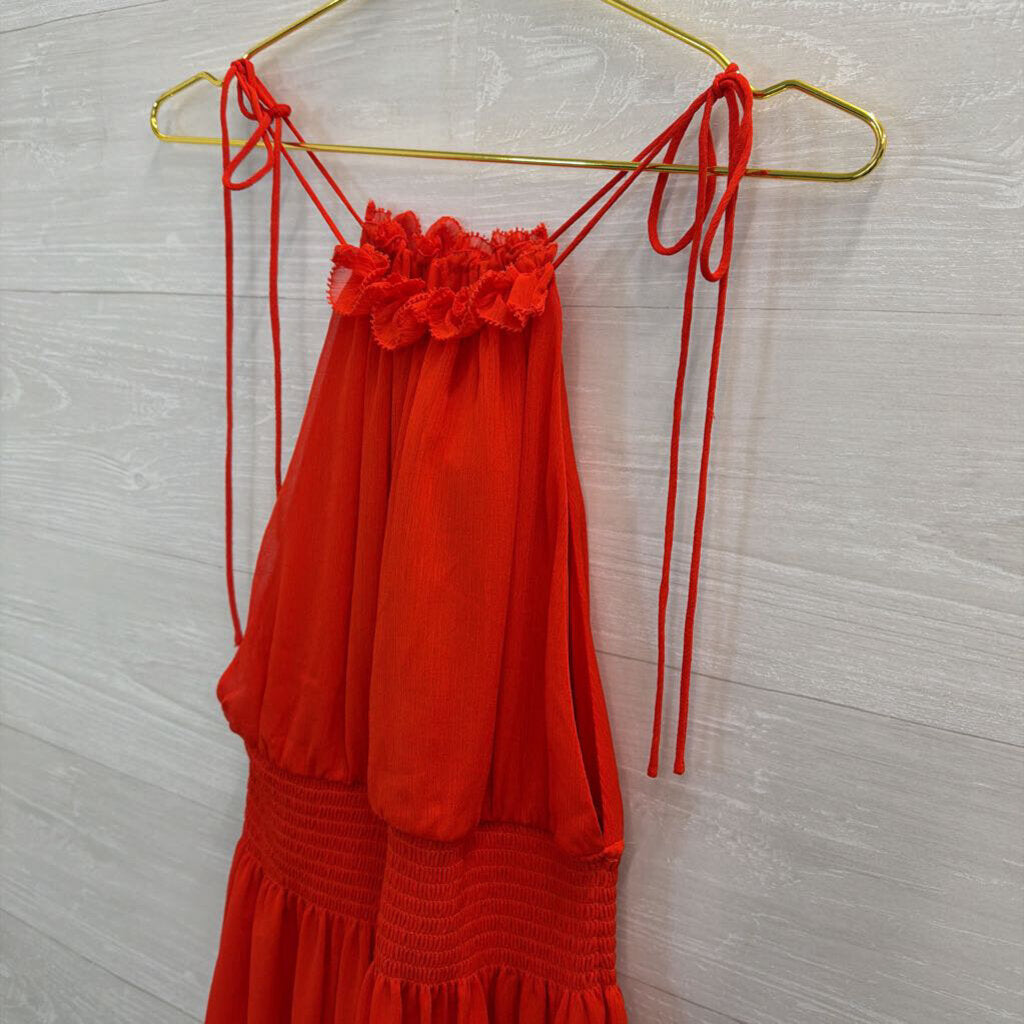 Banana Republic Red High Neck Dress Extra Small