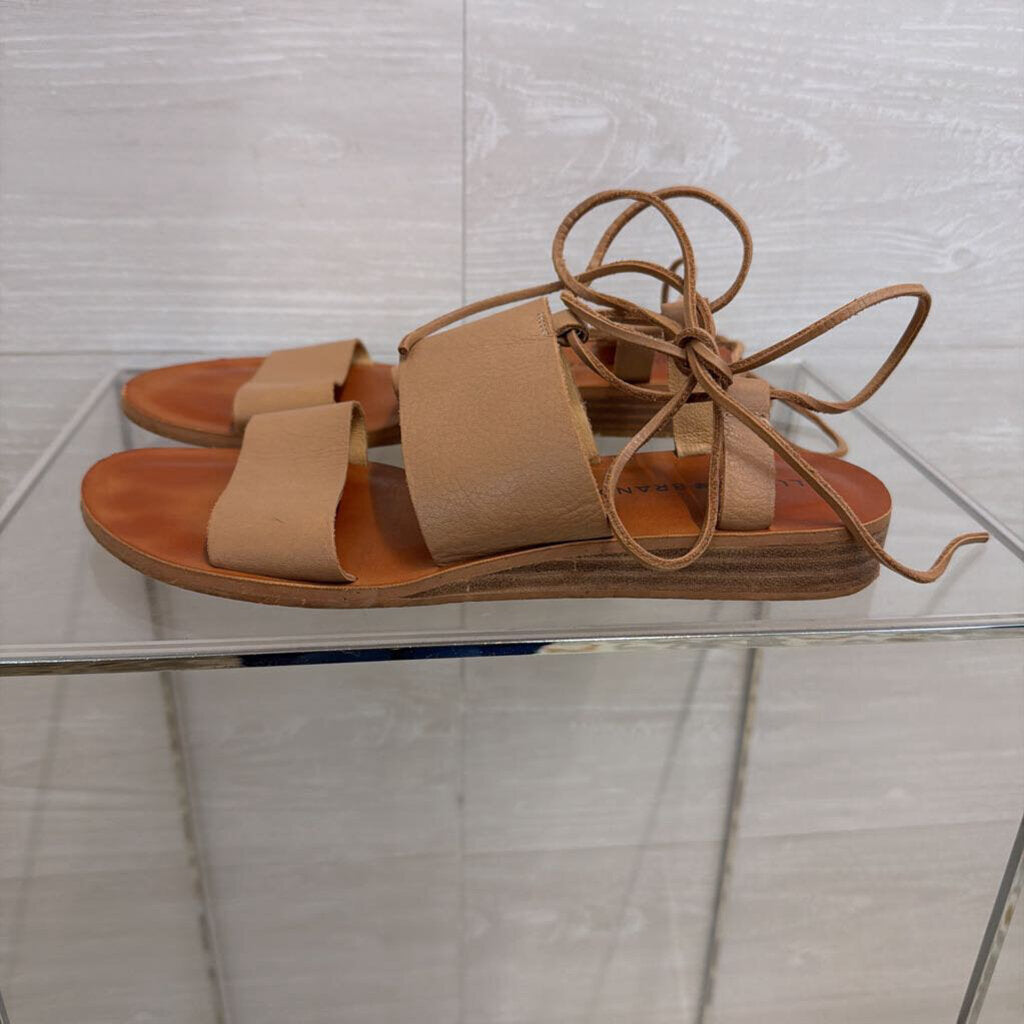Lucky Brand Beige Leather Hadesha Wrap Around Strap Sandals 8.5