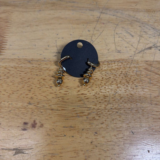 Anthropologie Gold Huggie Drop Earrings