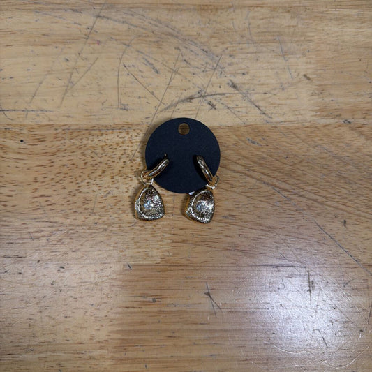 Anthropologie Gold Huggie Drop Earrings