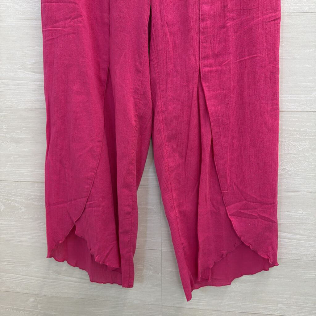 Soft Surroundings Pink Wide Leg Pull On Pants Extra Small