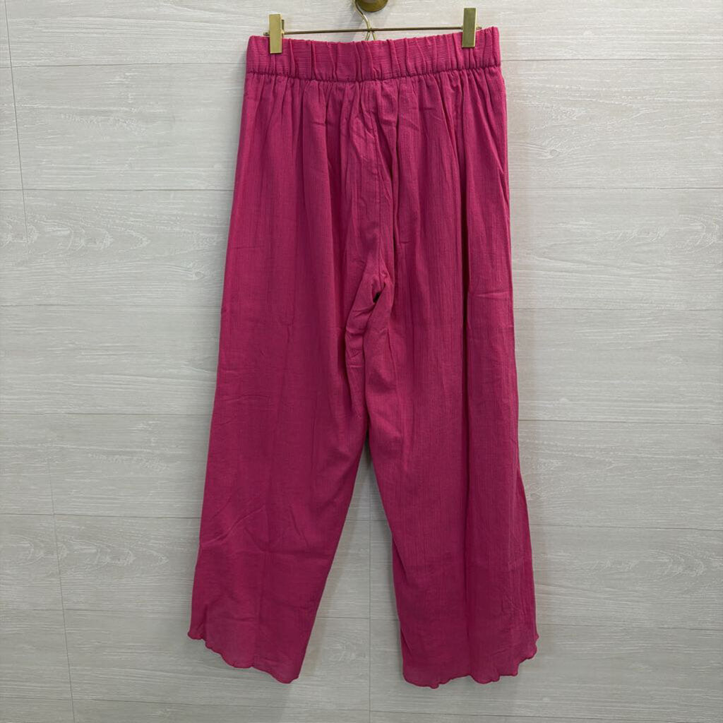 Soft Surroundings Pink Wide Leg Pull On Pants Extra Small