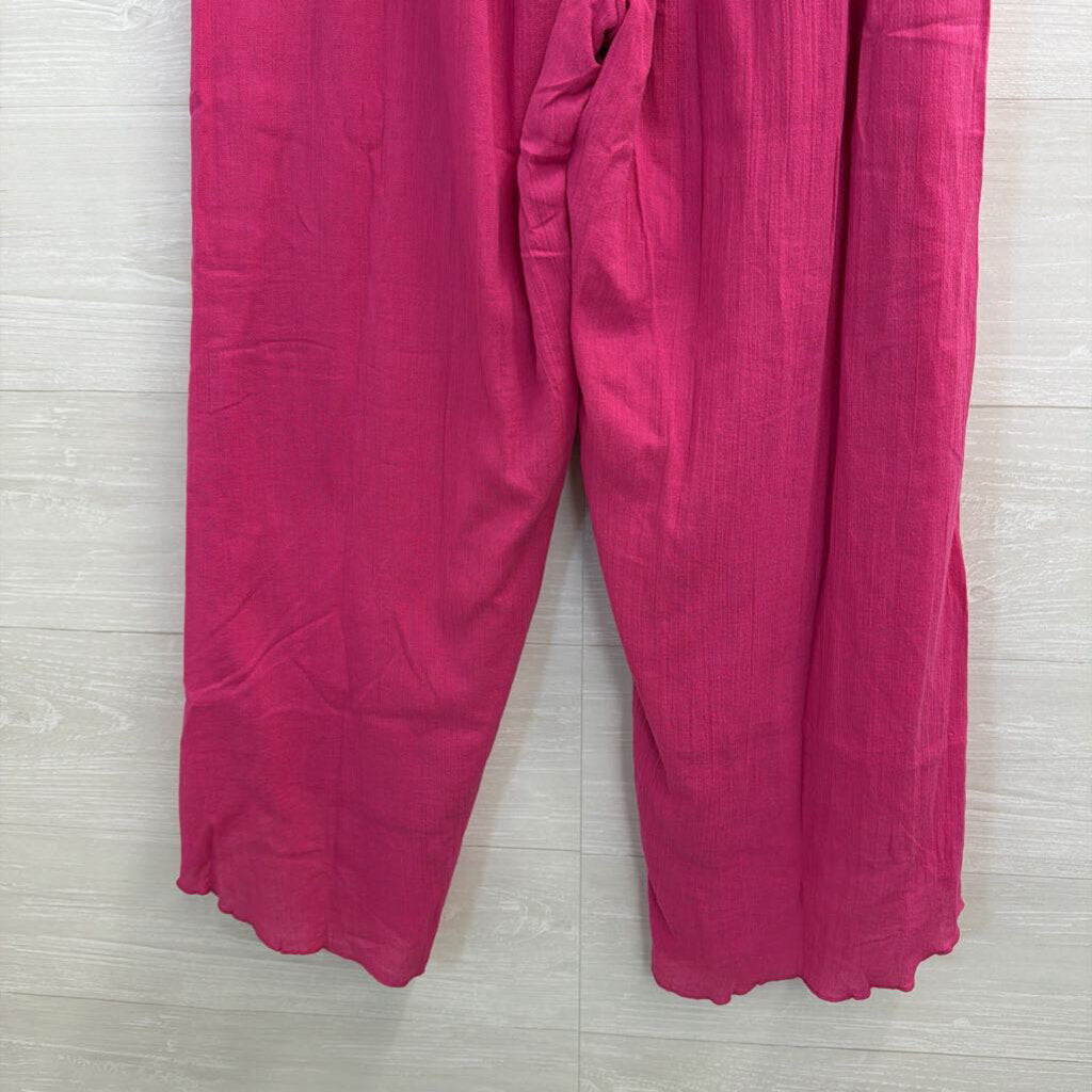 Soft Surroundings Pink Wide Leg Pull On Pants Extra Small