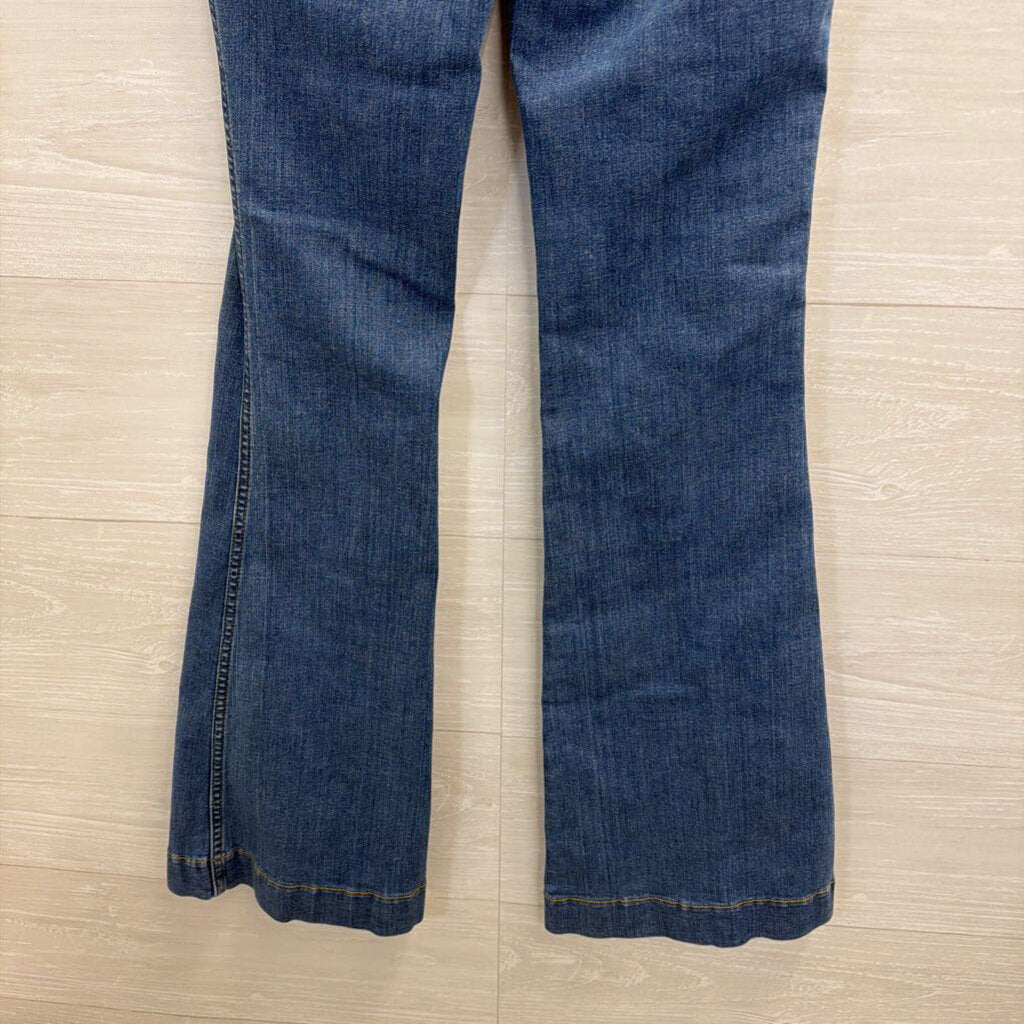 Spanx Medium Wash Flare Leg Pull On Jeans Extra Small