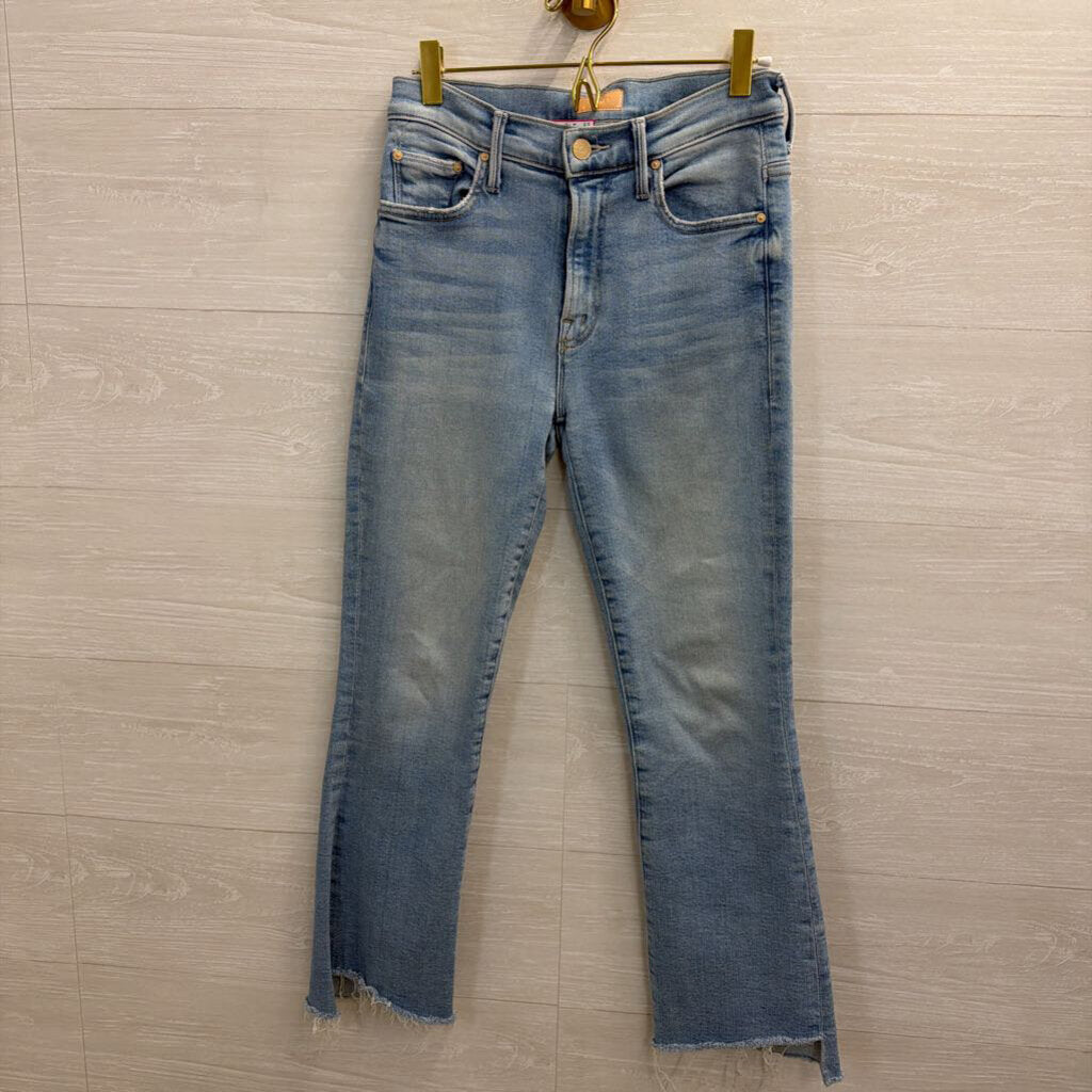 Mother Light Wash The Insider Crop Step Fray Jeans 24