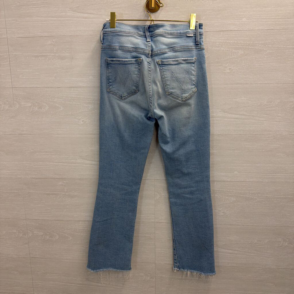 Mother Light Wash The Insider Crop Step Fray Jeans 24