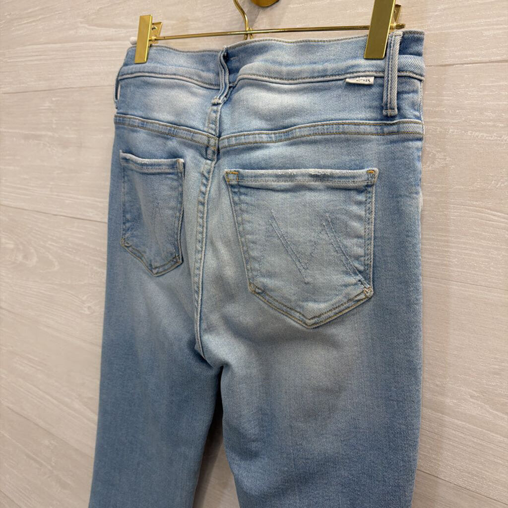 Mother Light Wash The Insider Crop Step Fray Jeans 24