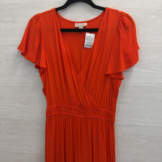 Knox Rose Orange Short Flutter Sleeve Maxi Dress Small