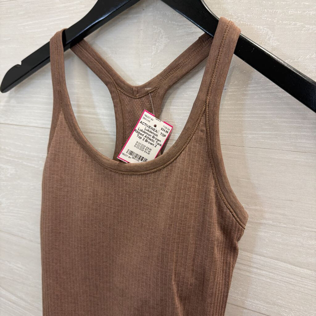 Lululemon Brown Ribbed Athletic Tank Top 2