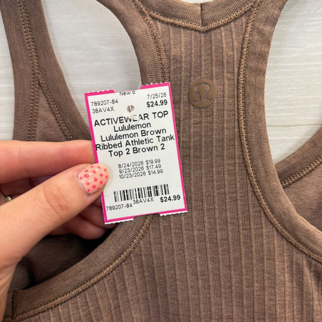 Lululemon Brown Ribbed Athletic Tank Top 2