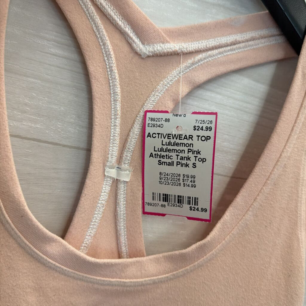 Lululemon Pink Athletic Tank Top Small