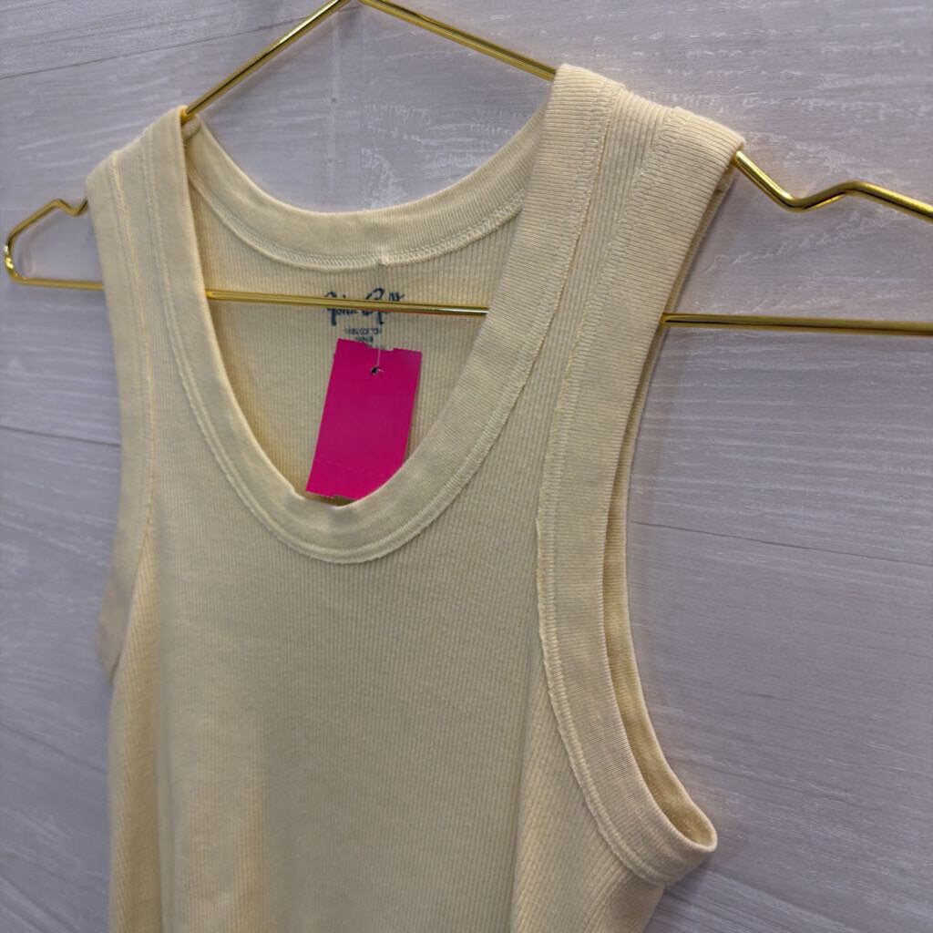 John Galt Yellow Cropped Tank Top Small