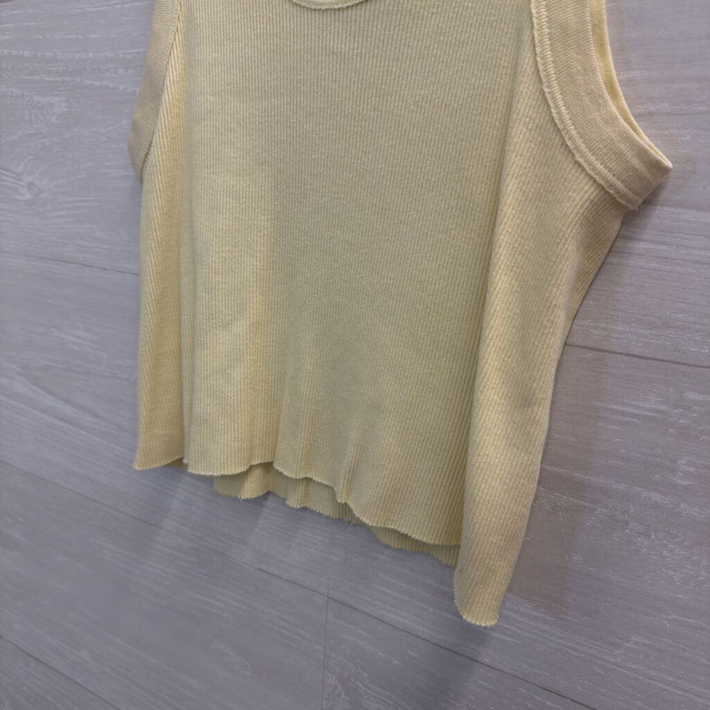 John Galt Yellow Cropped Tank Top Small