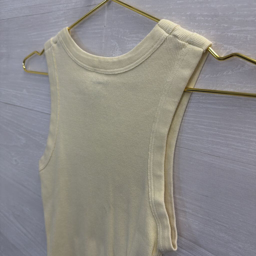 John Galt Yellow Cropped Tank Top Small