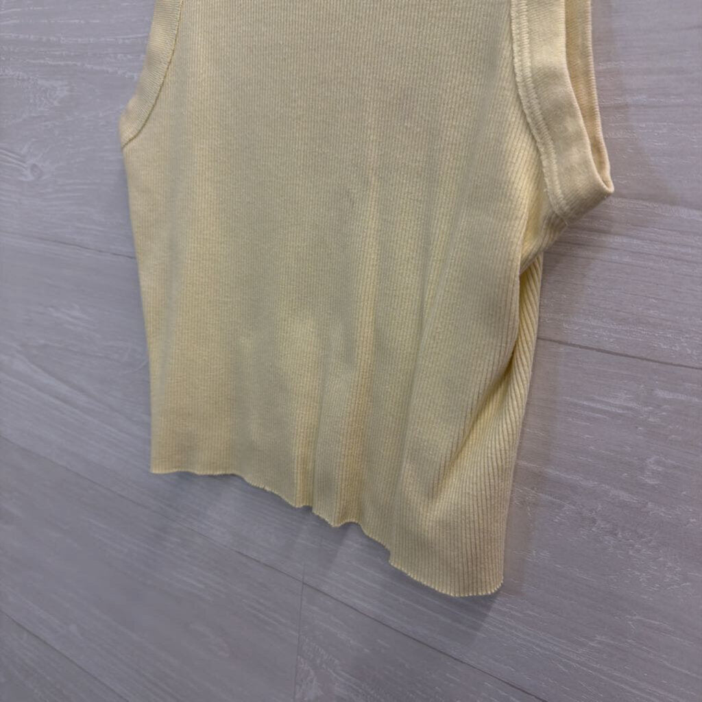 John Galt Yellow Cropped Tank Top Small
