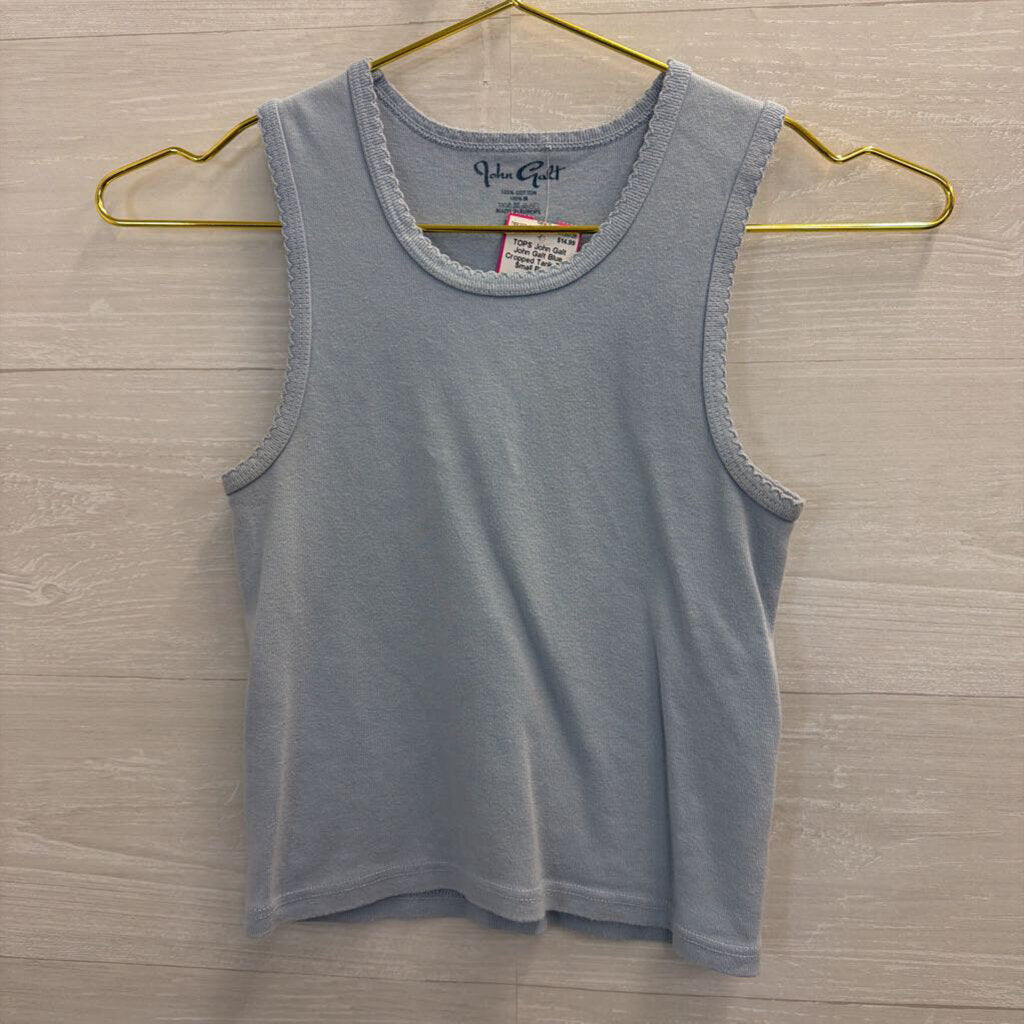 John Galt Blue Cropped Tank Top Small