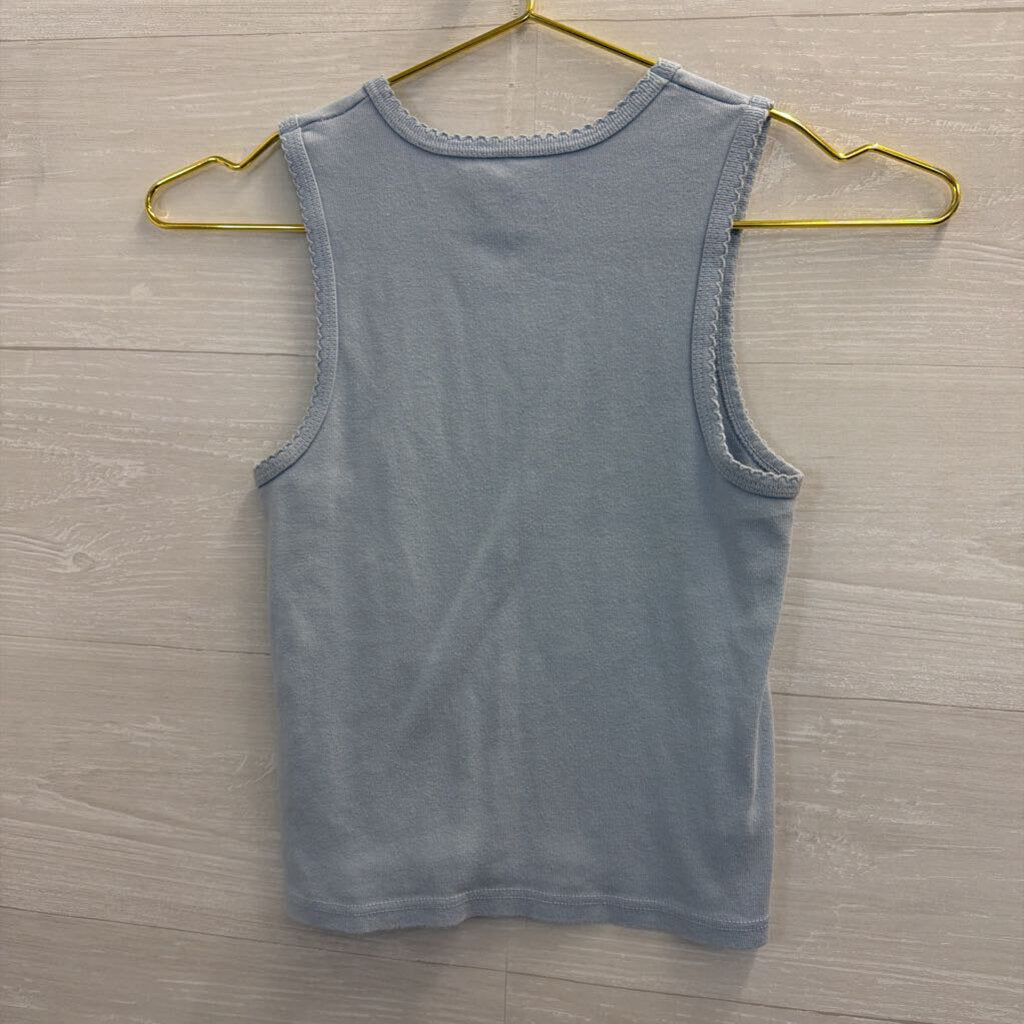 John Galt Blue Cropped Tank Top Small