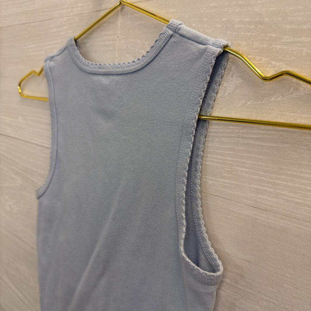 John Galt Blue Cropped Tank Top Small