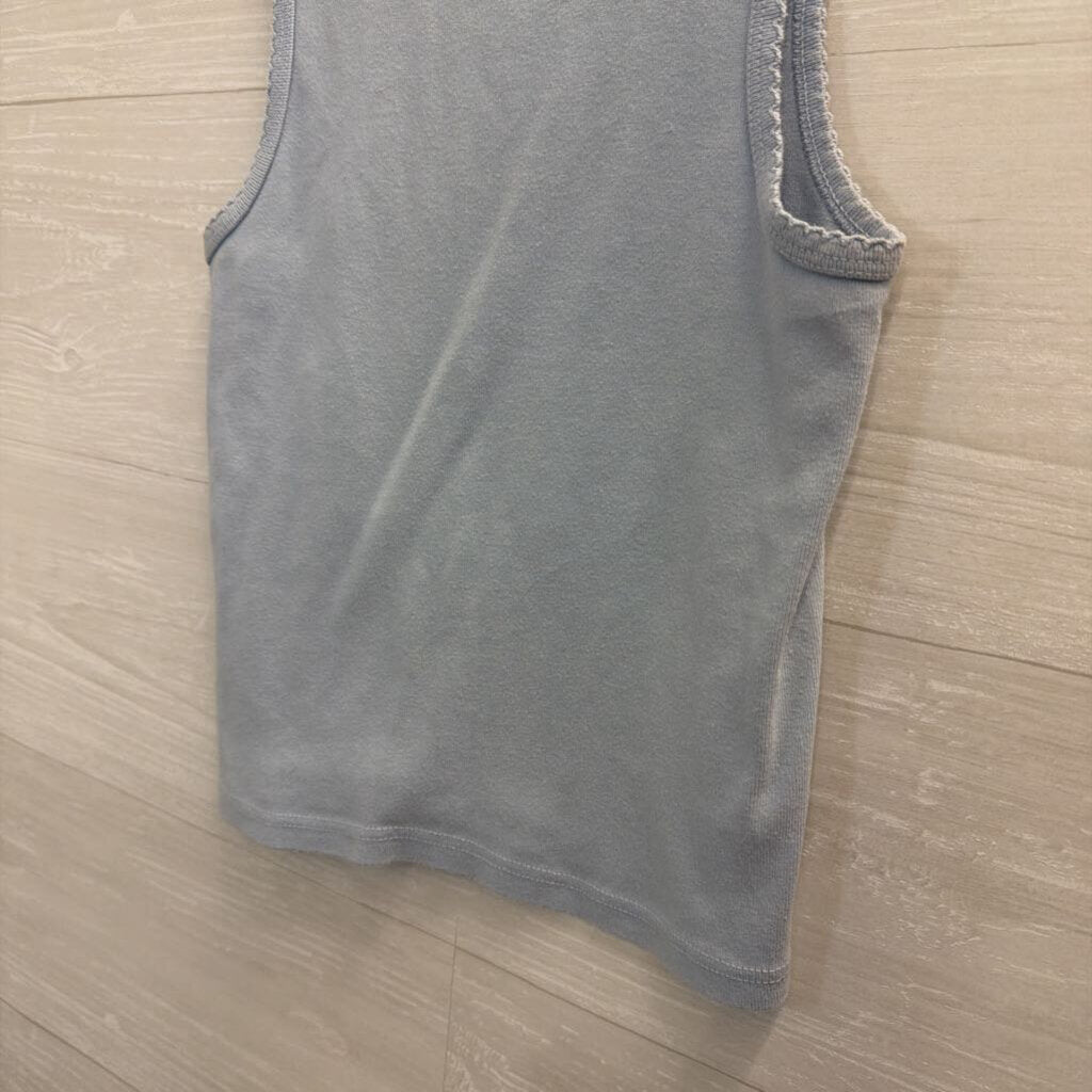 John Galt Blue Cropped Tank Top Small