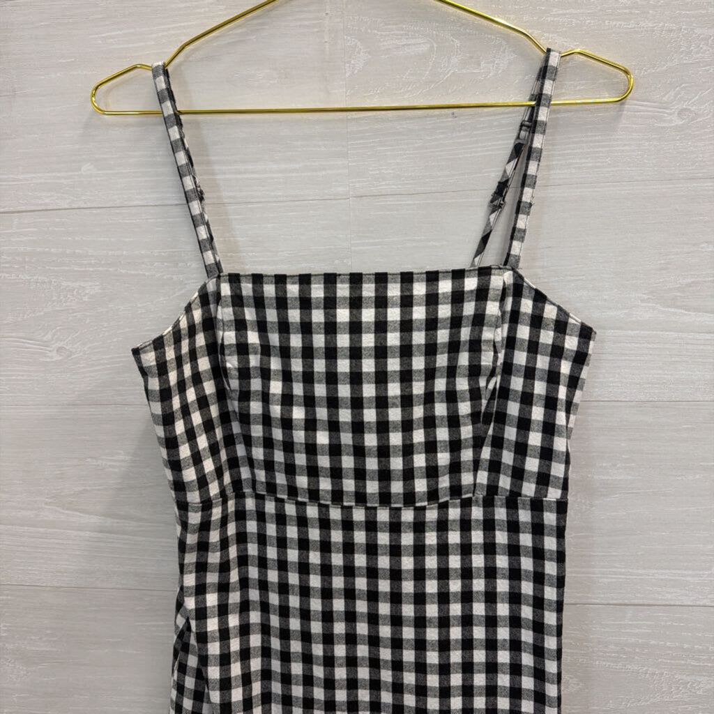 Hollister Black/ White Gingham Dress Medium
