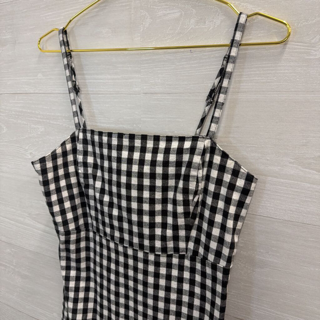 Hollister Black/ White Gingham Dress Medium