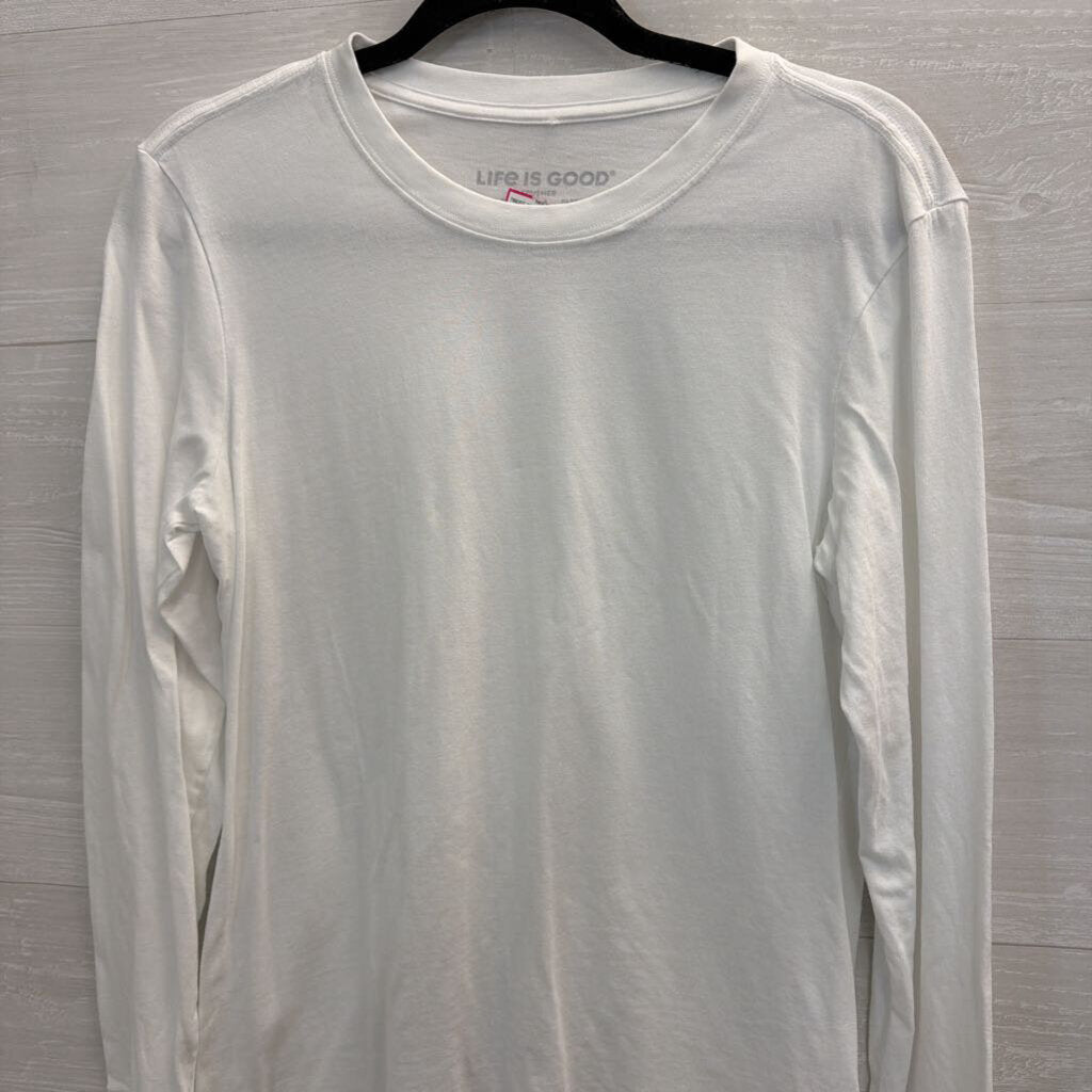 Life Is Good White Long Sleeve Top Medium