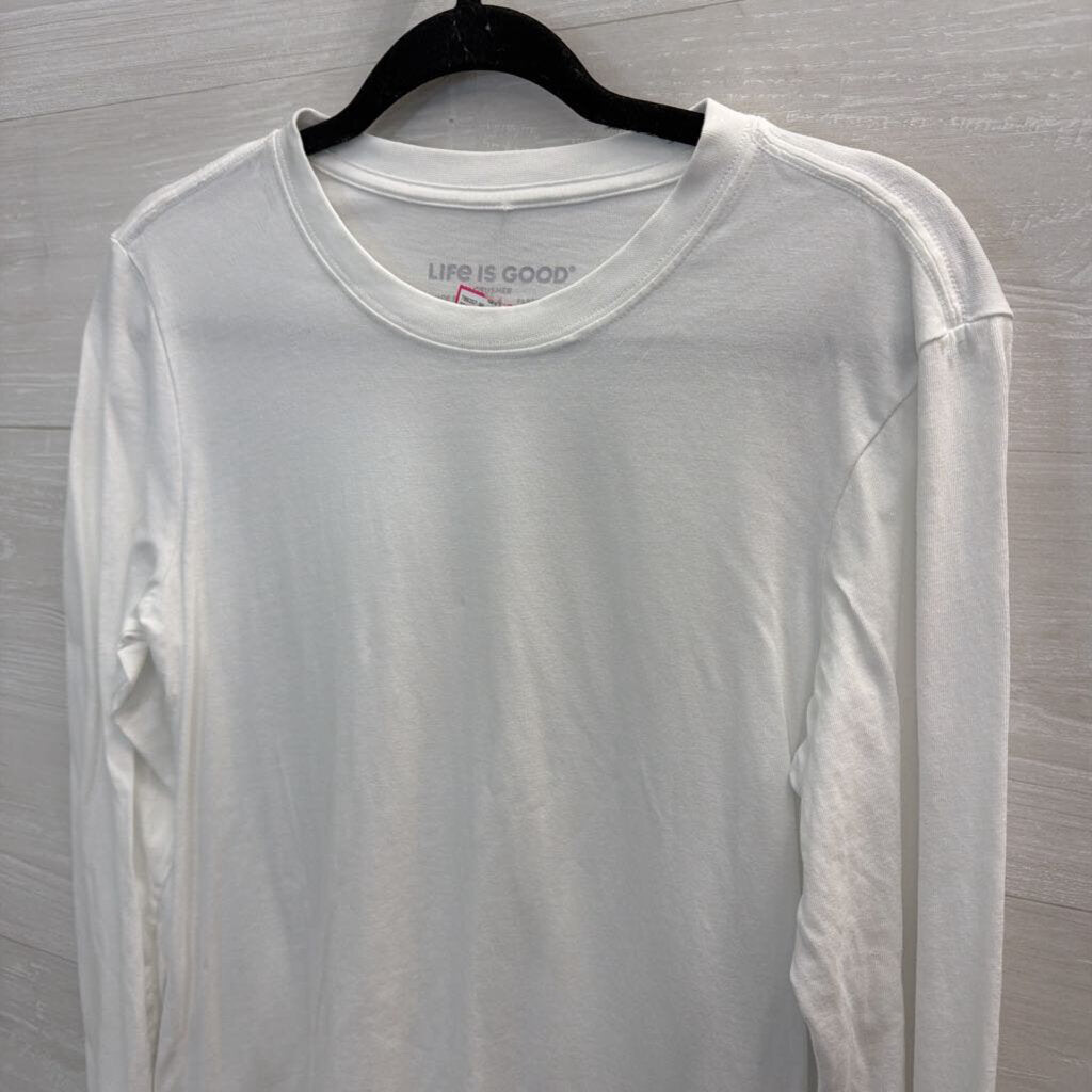 Life Is Good White Long Sleeve Top Medium