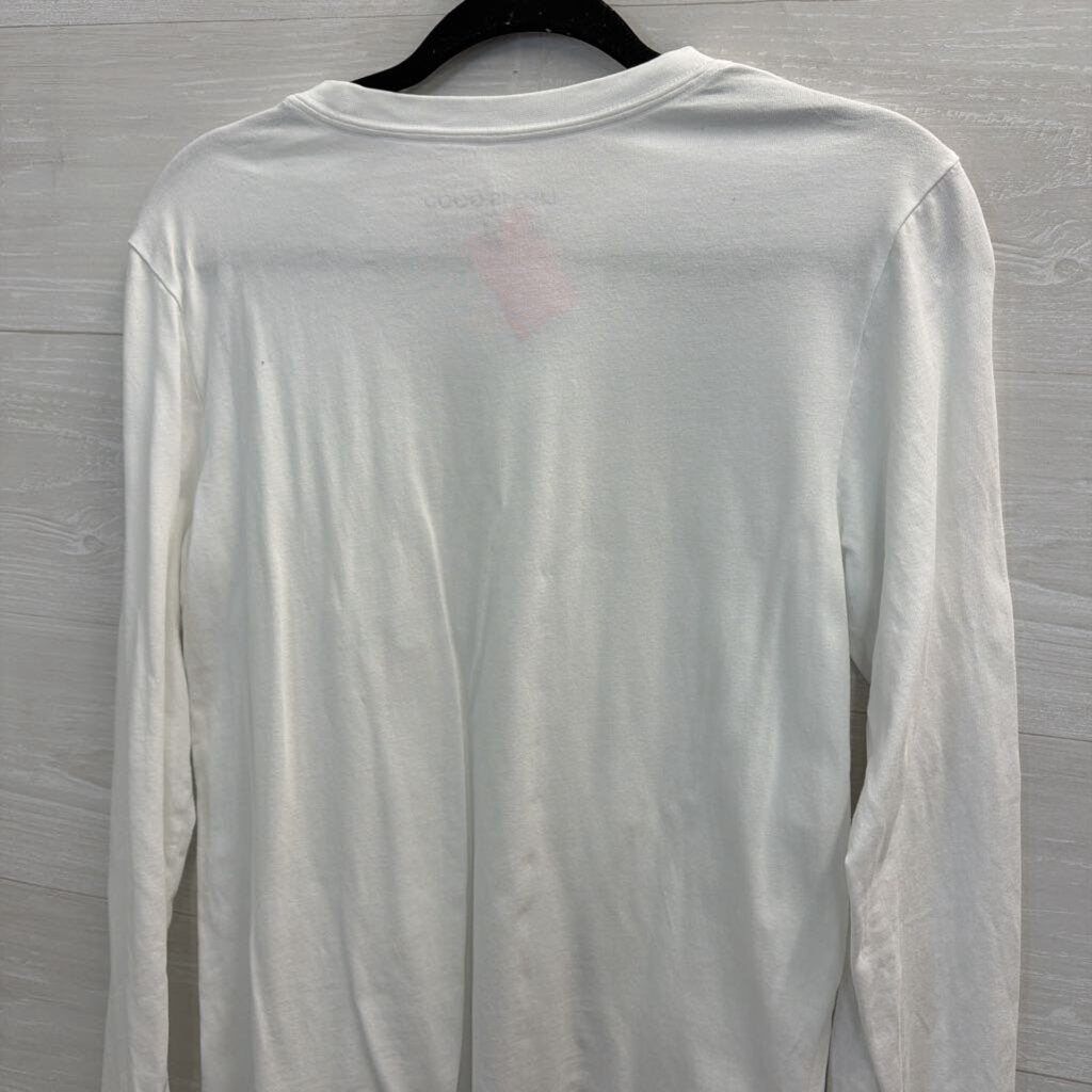 Life Is Good White Long Sleeve Top Medium