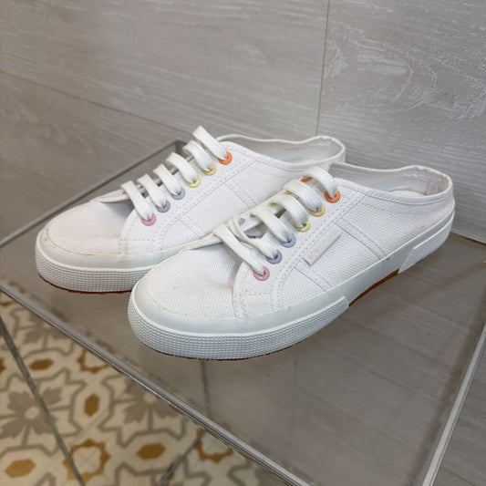 Superga White/ Multi 2402 Mule Sneakers 39