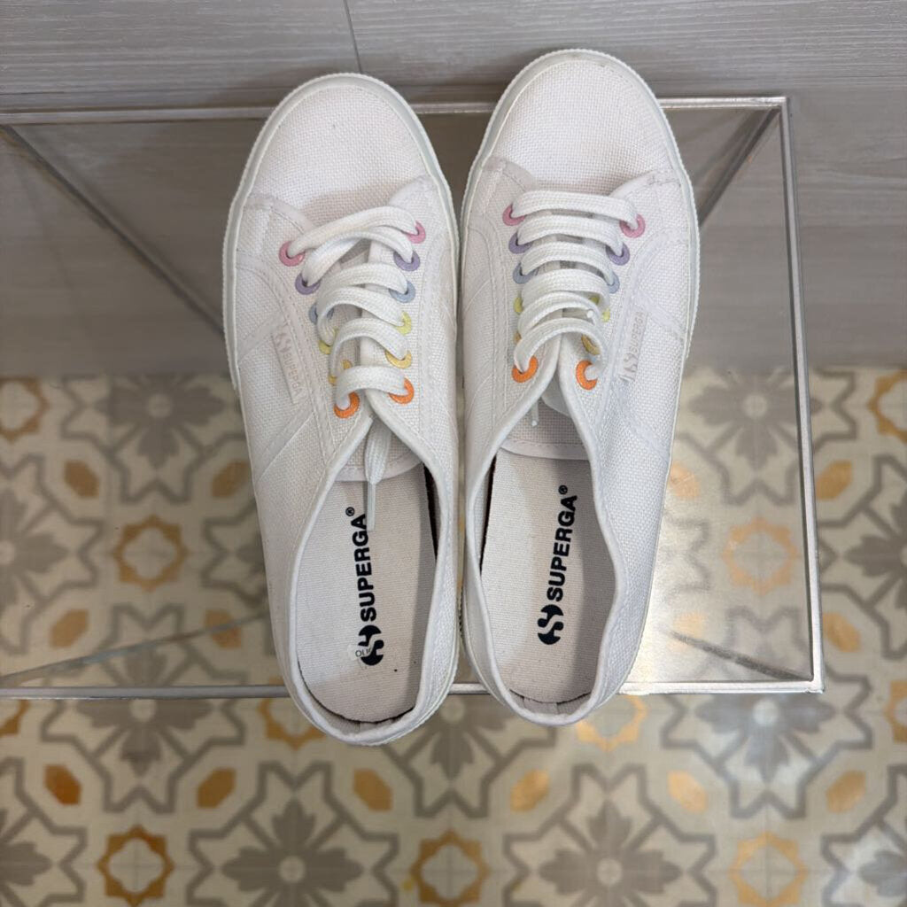 Superga White/ Multi 2402 Mule Sneakers 39