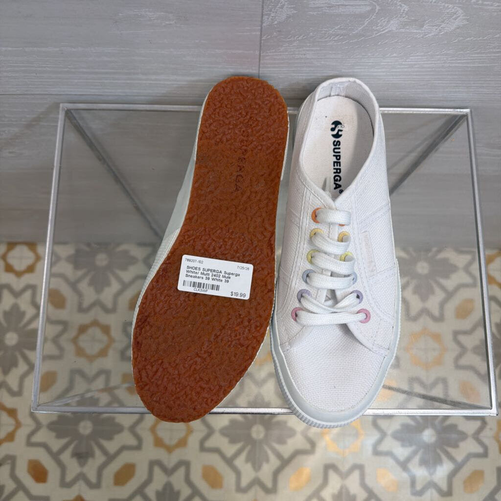 Superga White/ Multi 2402 Mule Sneakers 39