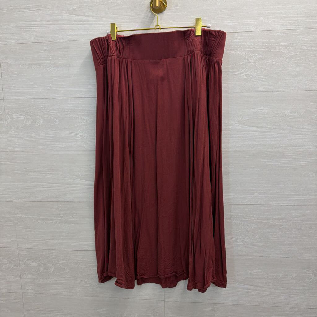 Torrid Burgundy Button Front Midi Skirt 0