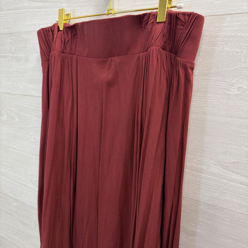 Torrid Burgundy Button Front Midi Skirt 0