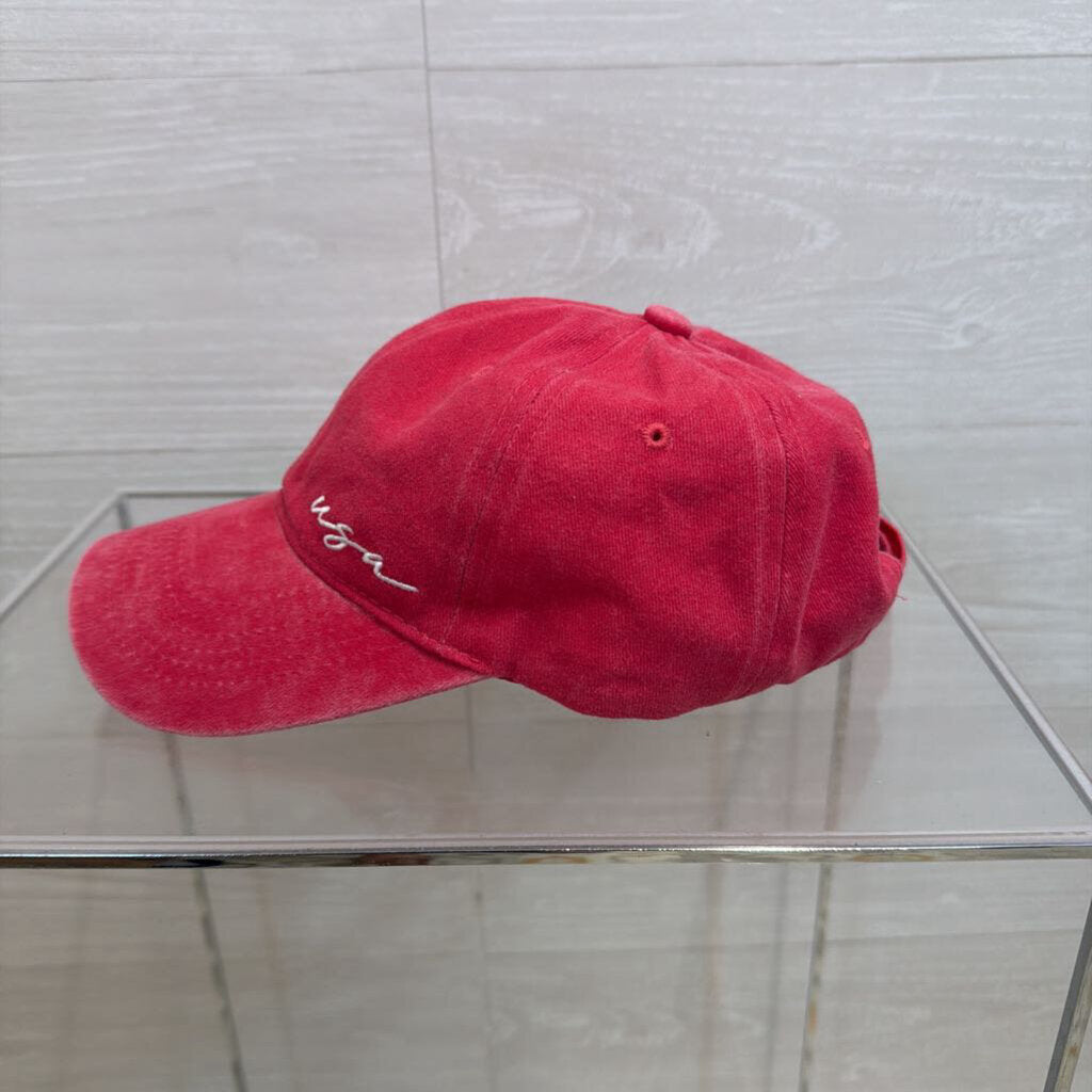 Red Embroidered USA Baseball Hat
