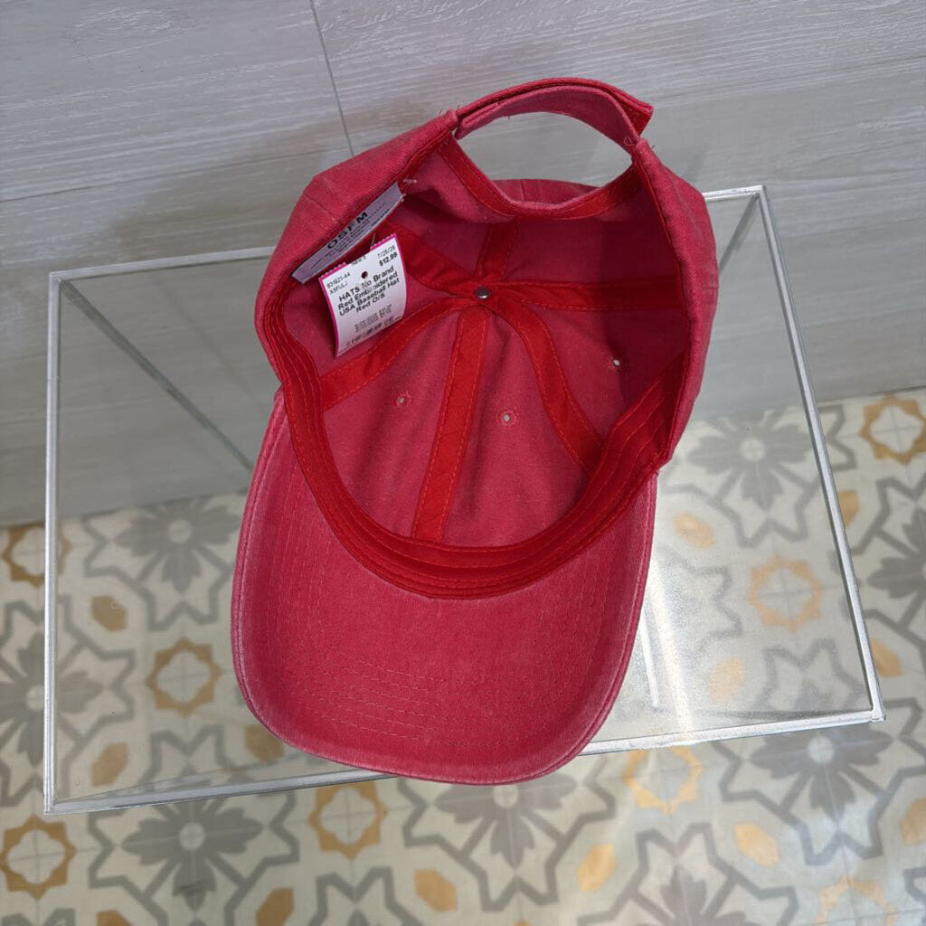 Red Embroidered USA Baseball Hat