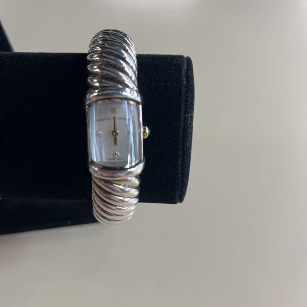 David Yurman Cable Cuff Mother of Pearl Diamond Watch