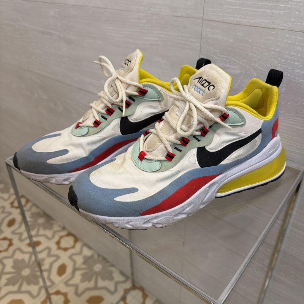 Nike White/ Multi Air Max 270 React Bauhaus Sneakers 9.5