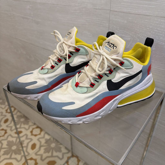 Nike White/ Multi Air Max 270 React Bauhaus Sneakers 9.5