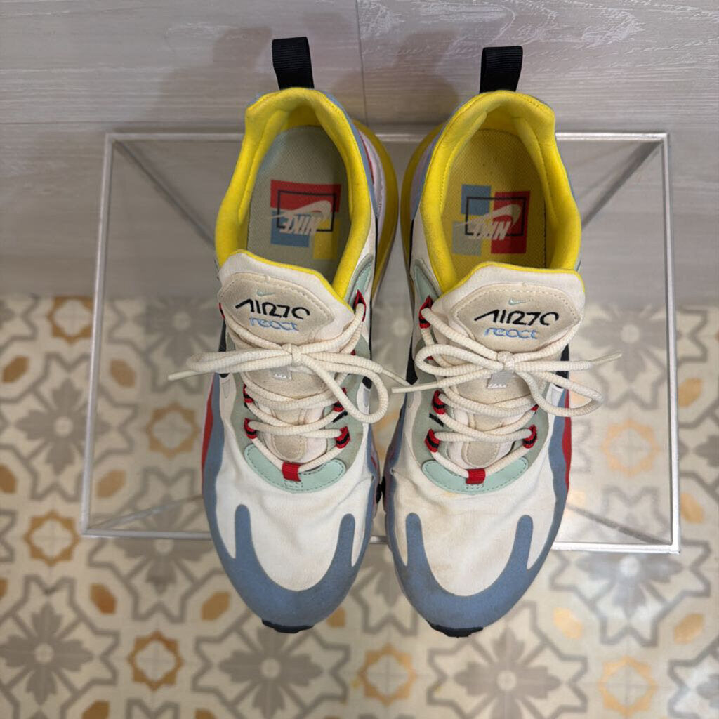Nike White/ Multi Air Max 270 React Bauhaus Sneakers 9.5