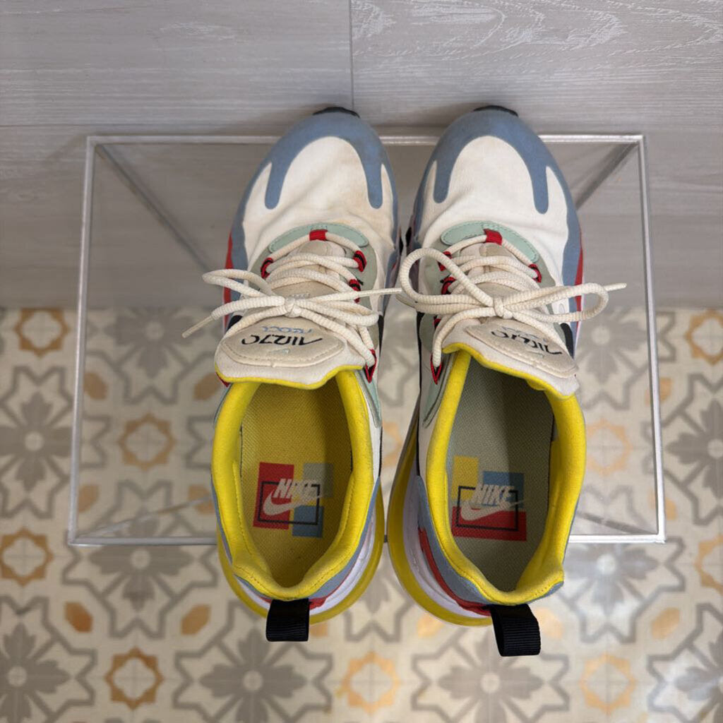 Nike White/ Multi Air Max 270 React Bauhaus Sneakers 9.5